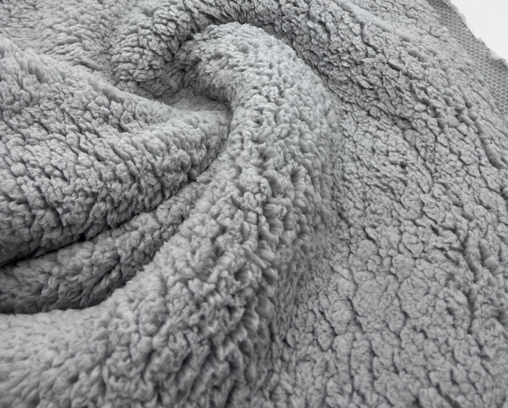 Light Grey Sherpa Fleece Fluffy Borg Faux Fur Fabric - T9 Fabrics